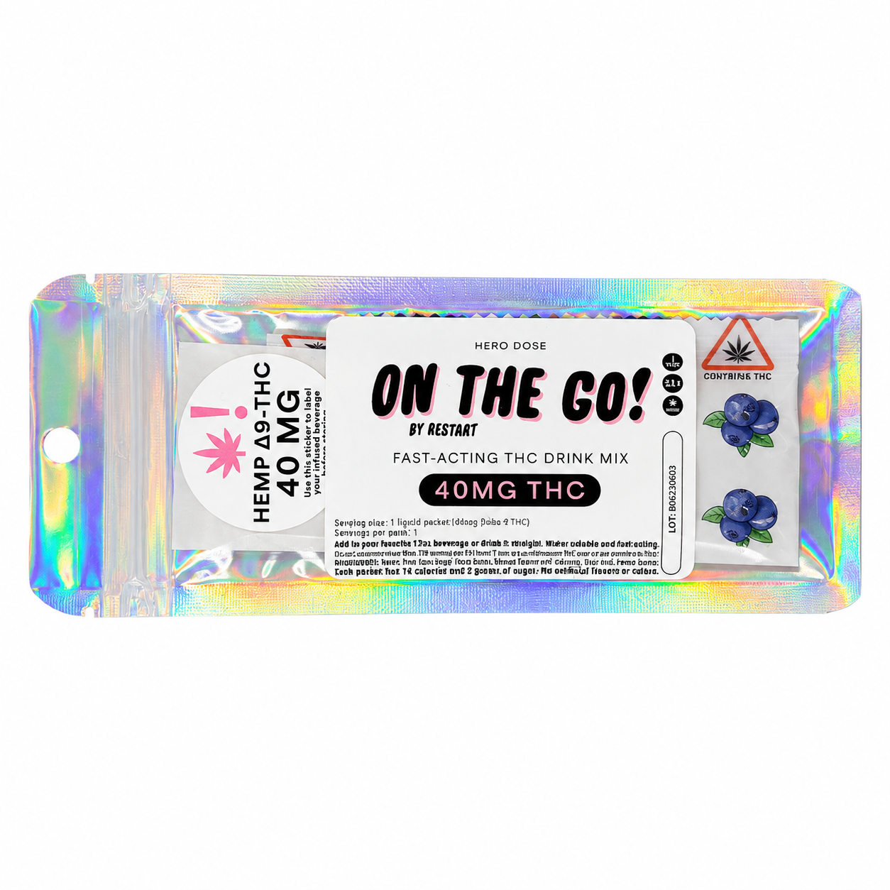 On-The-Go THC 40mg Drink Mix 1-ct / Blueberry